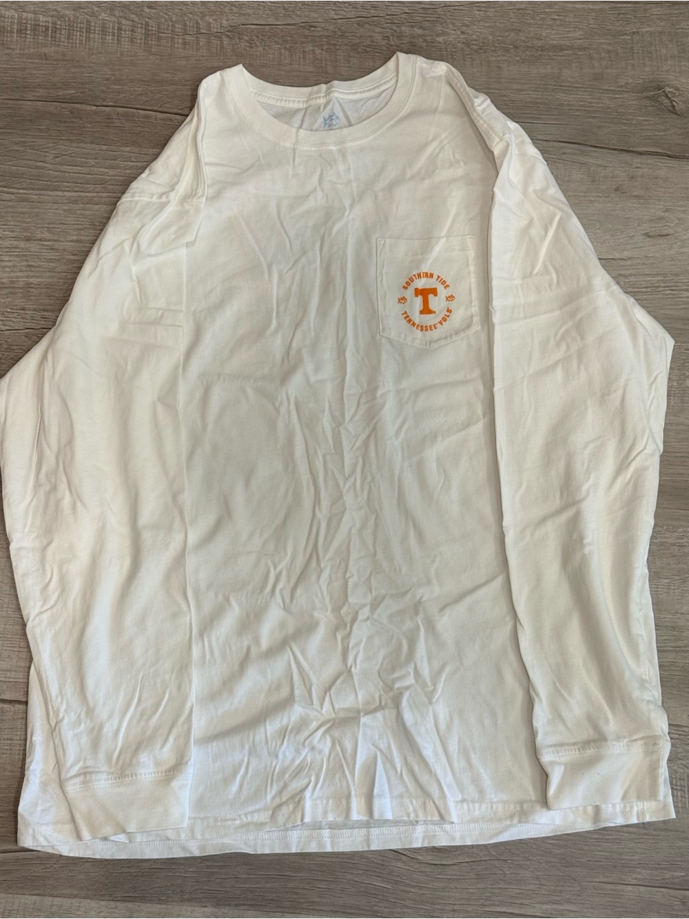 Tennessee Vols Southern Tide White Long Sleeve Pocket Tee